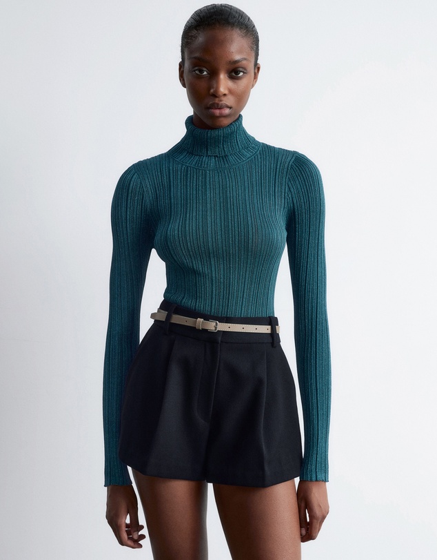 & Other Stories - Rib-Knit Lurex Turtleneck