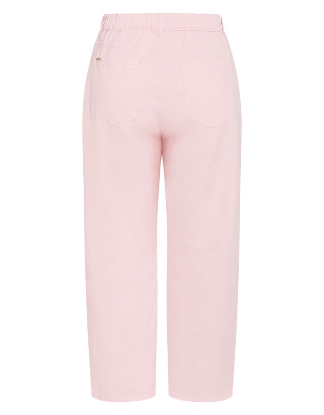 City Chic - Plus size Harley Fit Jas Barrel Leg Ankle Grazer Jean - heavenly pink