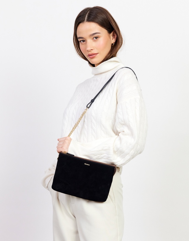 SABEN - Tilly's Big Sis Crossbody Black Suede