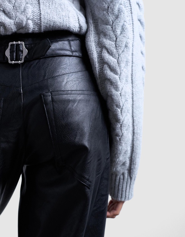 TOPSHOP - Faux Leather Cinch Trousers