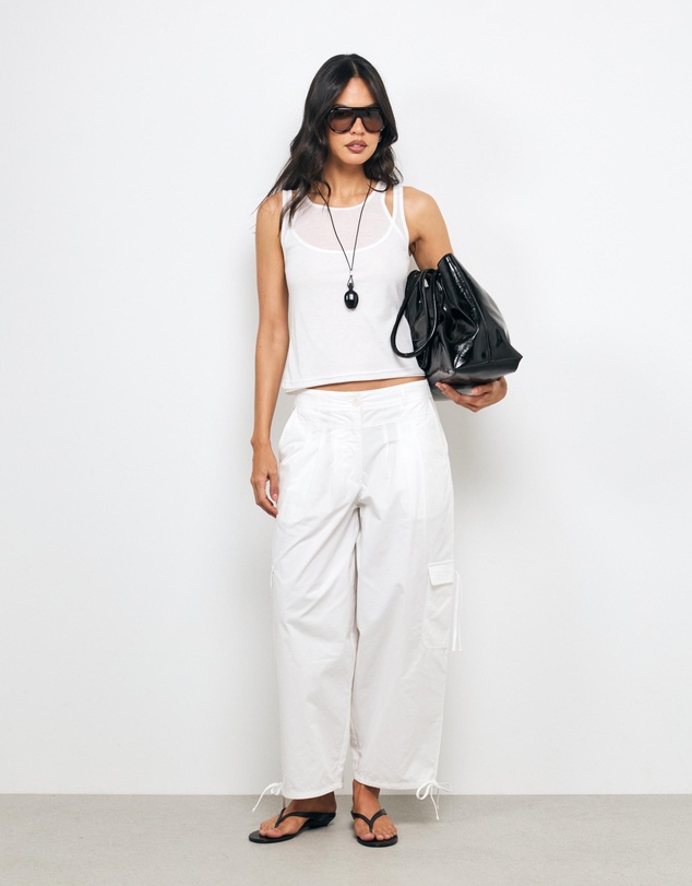 AERE - Cargo Tie Detail Barrel Leg Pants