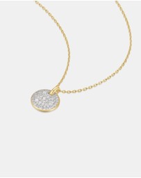 Ania Haie - Two-Tone Large Pave Disc Necklace