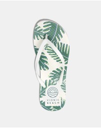 Vionic - Noosa Print Toe Post Sandal - Palm White