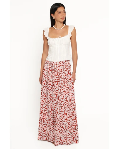 Petal & Pup - Ivie Maxi Skirt - Red Floral
