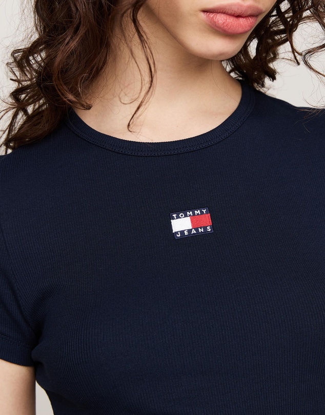 Tommy Jeans - Badge Ribbed Slim T-Shirt