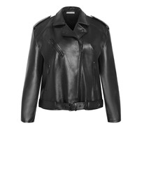City Chic - Jule Faux Leather Biker Jacket