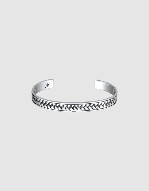 Kuzzoi - ICONIC EXCLUSIVE - Braided Cuff Bracelet in Oxidised 925 Sterling Silver