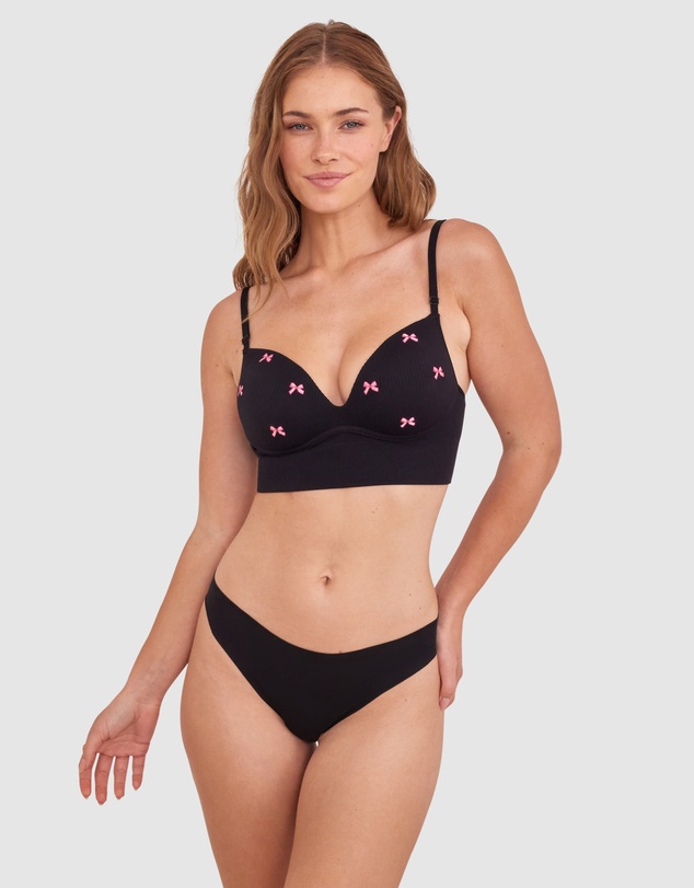 Bras N Things - Alyssia Push Up Wirefree - Black/Print