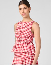 MVN - Gingham Cinched Top