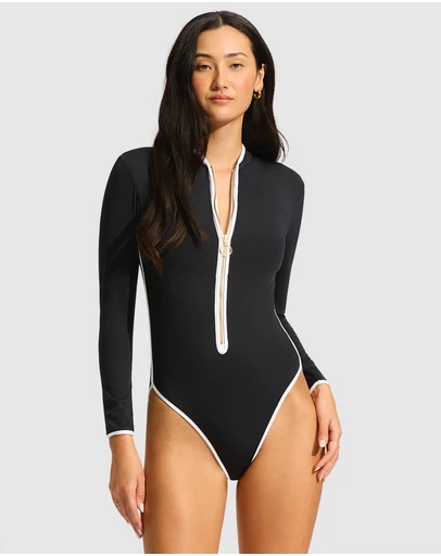 Seafolly - Longsleeve Zip Front One Piece
