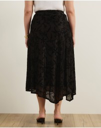 Atmos&Here Curvy - Evelise Burnout Midi Skirt