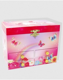Pink Poppy - Unicorn Butterfly Medium Musical Jewellery Box