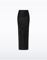 Carla Zampatti - Black Burnished Metallic Bias Skirt
