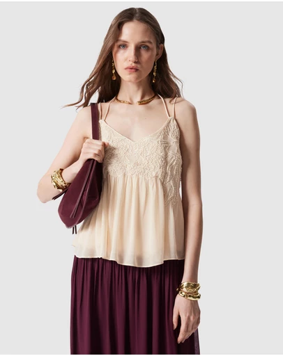 & Other Stories - Embroidered Strappy Top