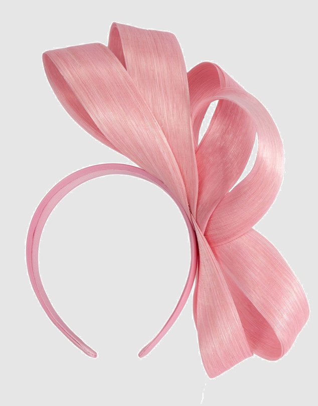 Fillies Collection - Pink Silk Abaca Loops Racing Fascinator