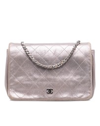 Pre-Loved by Azura Reborn - Pre-Loved CC Quilted Metallic Lambskin Wallet On Chain