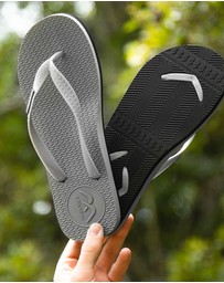 Boomerangz Footwear - Men's Grey/Black Thongs with arch support and 2 x interchangeable straps