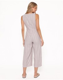 Petal & Pup - Ester Jumpsuit - Beige/White Stripe