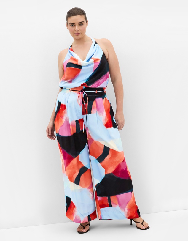 City Chic - Chloe Aspect Print Cowl Neck Top