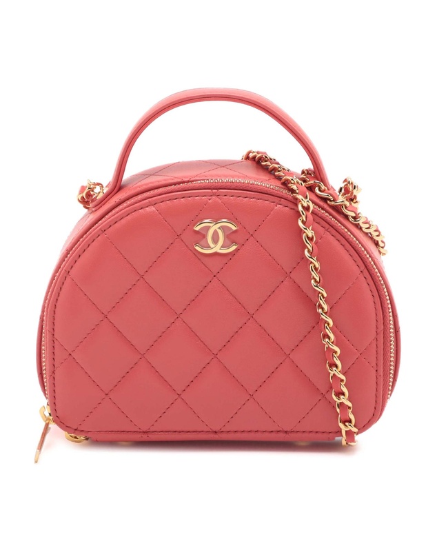 Pre-Loved by Azura Reborn - Pre-Loved Quilted Lambskin Chic Riviera Top Handle Vanity Case
