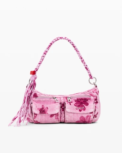 Desigual - Medium denim bag with flowers