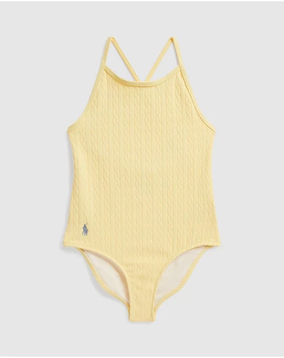 Polo Ralph Lauren - Mini-Cable Jacquard One-Piece Swimsuit - Kids