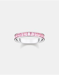 THOMAS SABO - Heritage Pink Pave Silver Band Ring