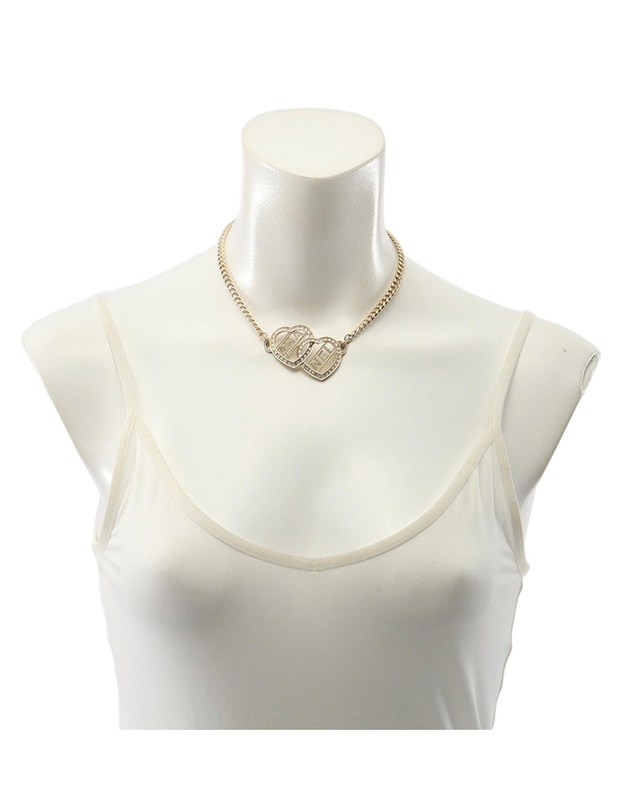 Pre-Loved by Azura Reborn - Pre-Loved Gold Plated Rhinestones Heart Logo Choker Necklace