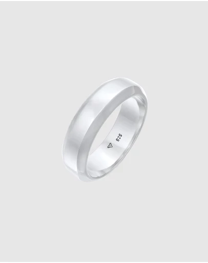 Kuzzoi - ICONIC EXCLUSIVE - Bevelled Band Ring in 925 Sterling Silver
