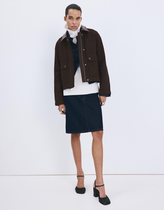 M.N.G - Denim Parka With Contrasting Collar