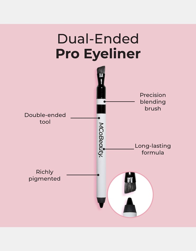 MCoBeauty - Dual-Ended Pro Pencil Eyeliner - Black