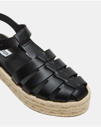 Steve Madden - Marlin Black Leather Sandals