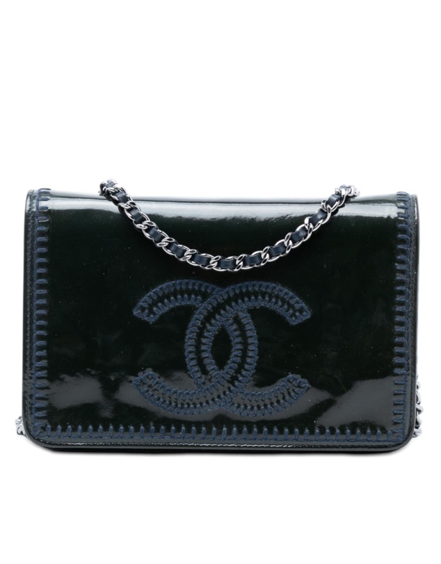 Pre-Loved by Azura Reborn - Pre-Loved CC Patent Whipstitch Wallet On Chain