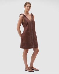 Oroton - Tie Shoulder A-Line Dress