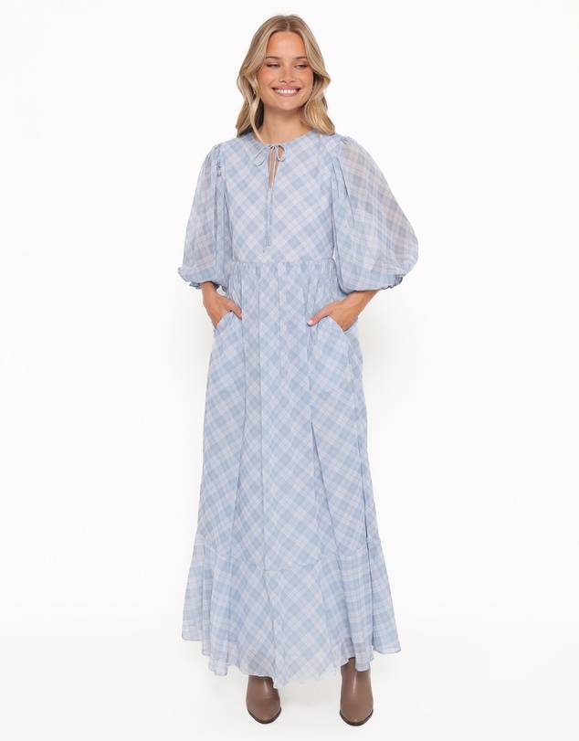 Petal & Pup - Cassina Maxi Dress - Blue Plaid