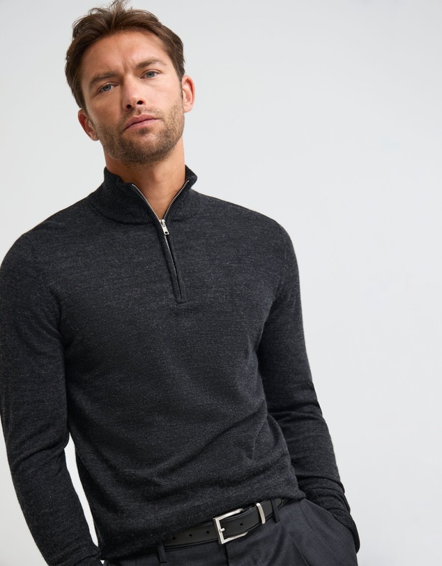 Oxford - Merino Zip-Neck Wool Pullover