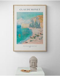 Inka Arthouse - The Beach and the Falaise d'Amont by Claude Monet Art Print