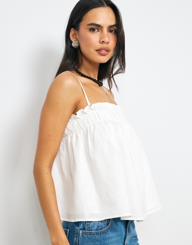 AERE - Alana Linen Strapless Top