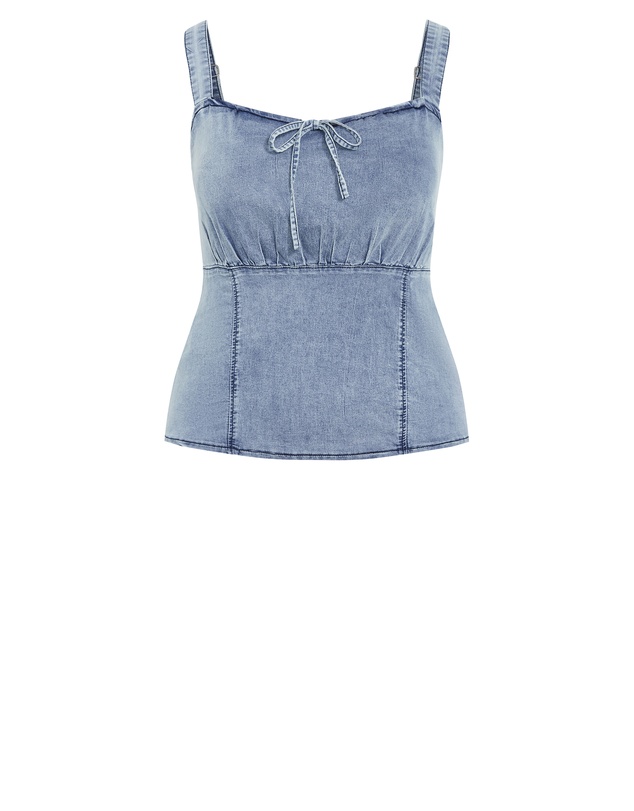 City Chic - Plus size Abbie Denim Top - light wash