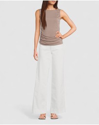 GUESS - Sleeveless Shirred Ciena Tank Top