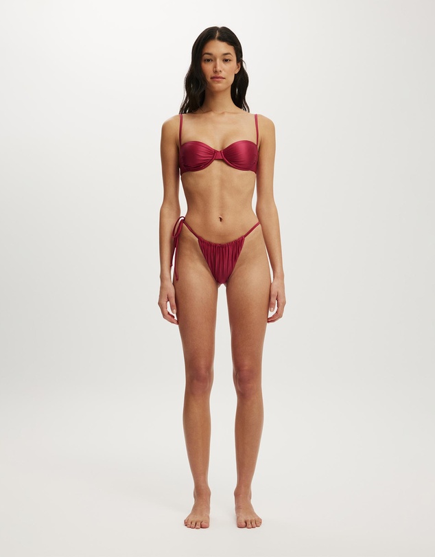 Cotton On Body - Gathered Thin Strap Balconette Bikini Top