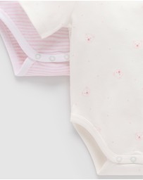 Purebaby - 2 Pack Short Sleeve Bodysuit - Babies