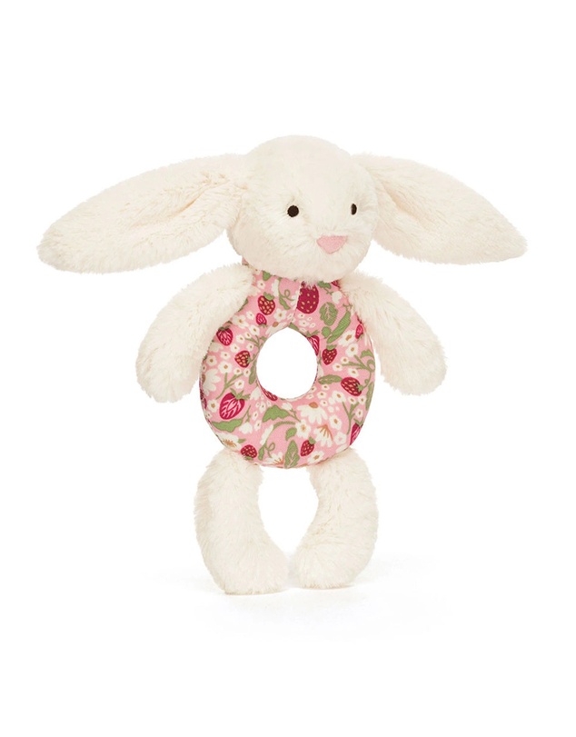 Jellycat - Blossom Cream Bunny Berry Ring Rattle