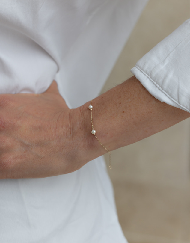 Luna Rae - Solid Gold - Pearl Bracelet
