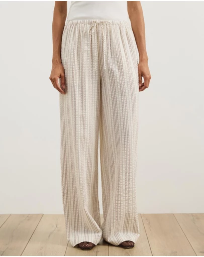 Atmos&Here - Tenley Stripe Wide Leg Pants