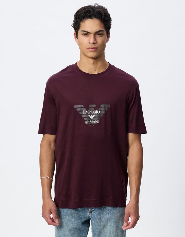 Emporio Armani - Graffiti Eagle Logo Print Jersey T-Shirt