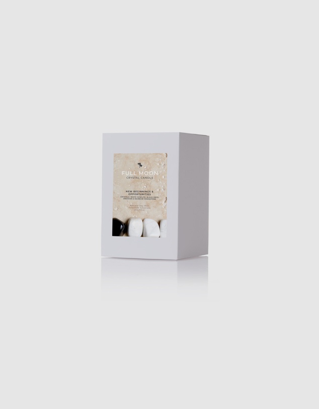 Silk Oil of Morocco - Full Moon Medium Crystal Candle - New Beginnings & Opportunities