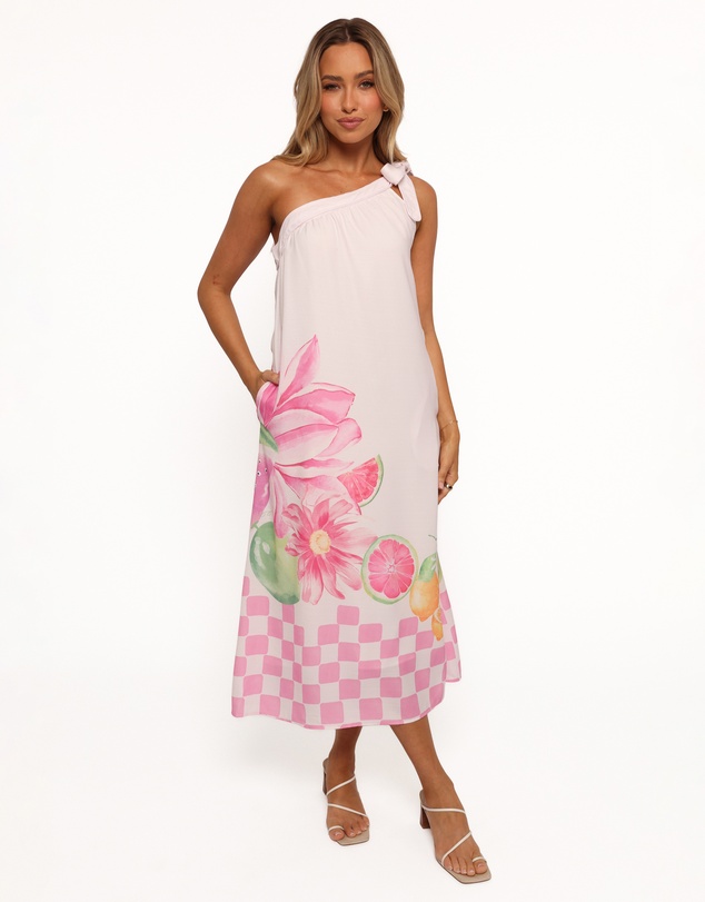 Petal & Pup - Reagan One Shoulder Midi Dress - Pink
