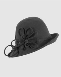 Max Alexander - Winter Felt Black Cloche Hat
