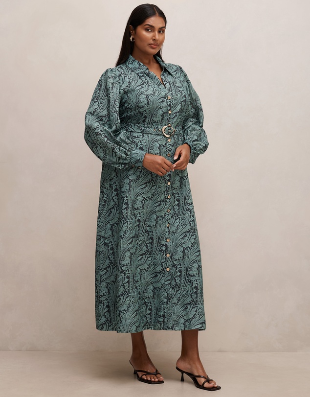Forever New Curve - Hazel Curve Shirt Midi Dress
